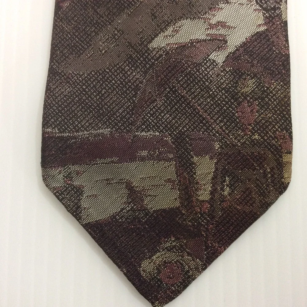 Salem Town Vintage MENS TIE NECKTIE 3.25 in Purple Gray Black Girl in the Shadow